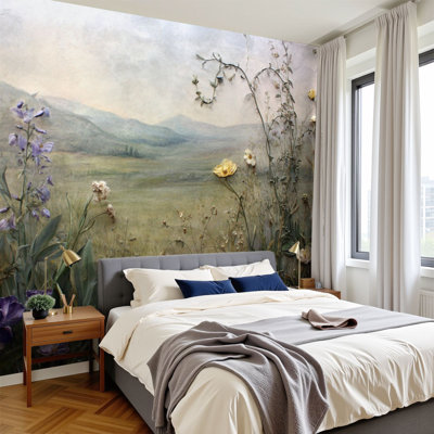 Papier peint adhésif pelez et collez Botanical Prairie Wildflowers