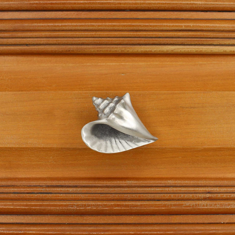 2" Conch Shell Knob, Brushed Nickel