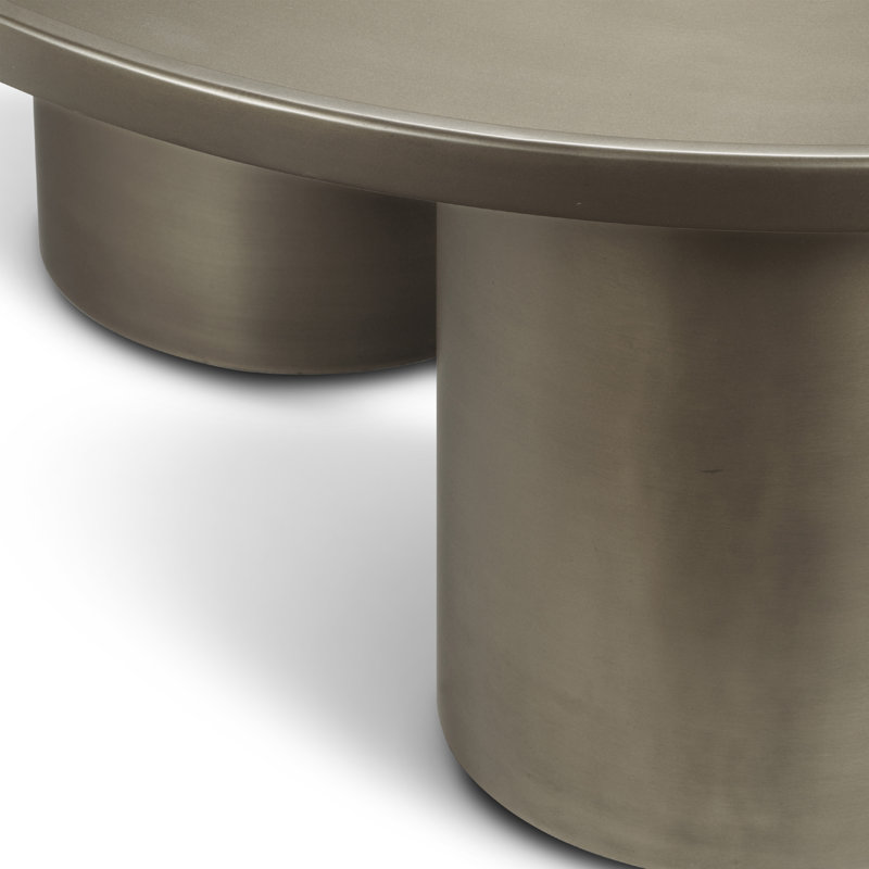 Isthia Single Coffee Table, Industrial Nickel