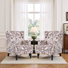 Fauteuil d'appoint à oreilles et garniture cloutée à motif floral prune Duward Rococo
