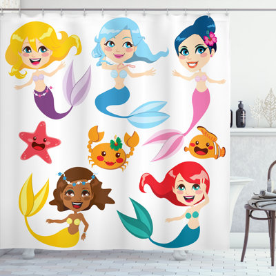 Underwater Shower Curtain Set + Hooks
