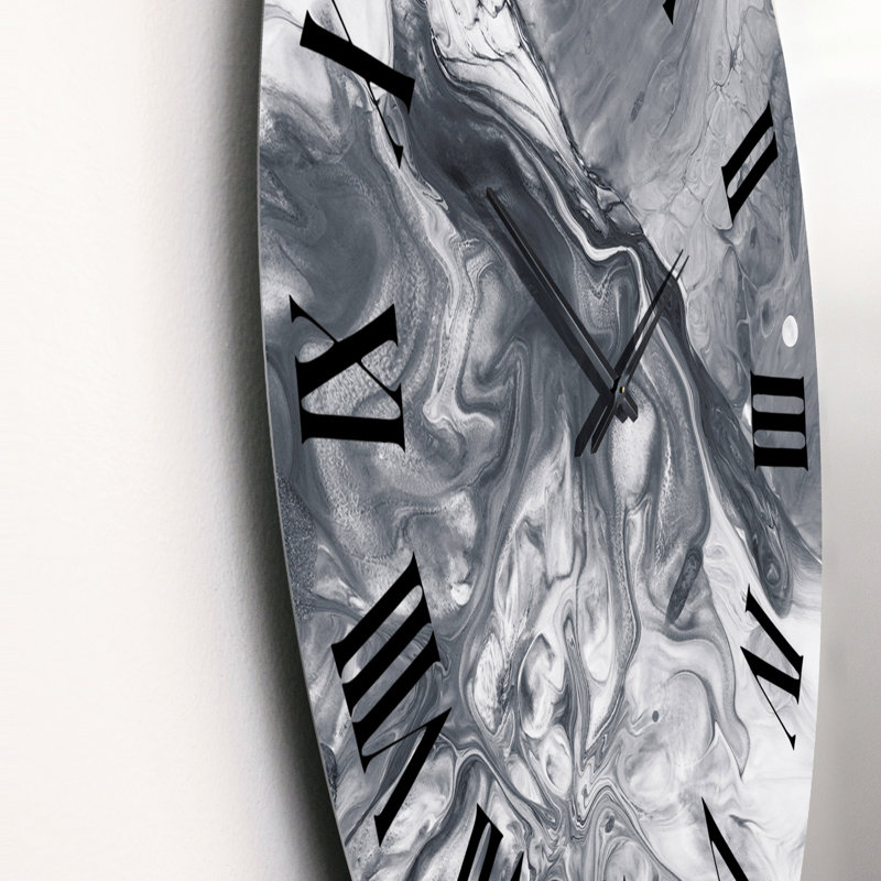 Horloge murale moderne blanche et grise, Grand