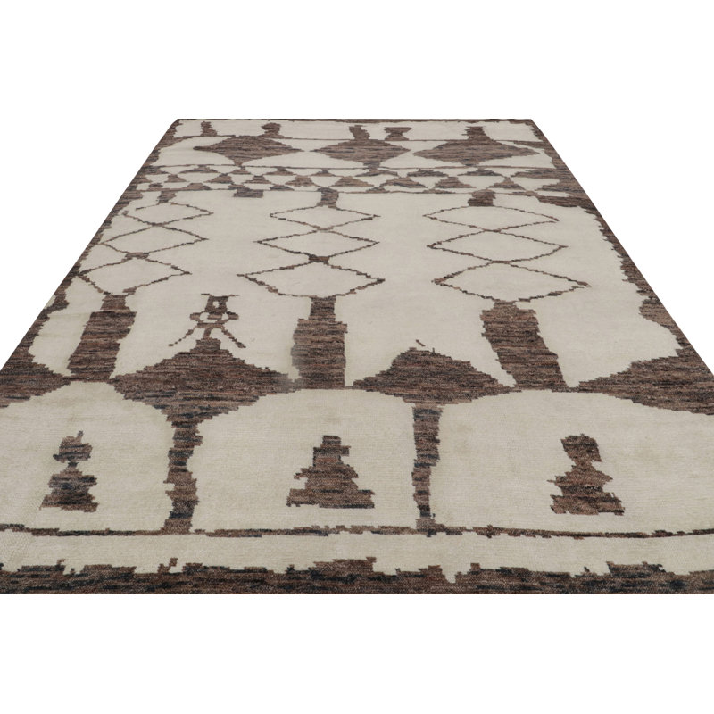 Moroccan Handmade Kilim Silk Geometric Area Rug, Rectangle 6' x 8'