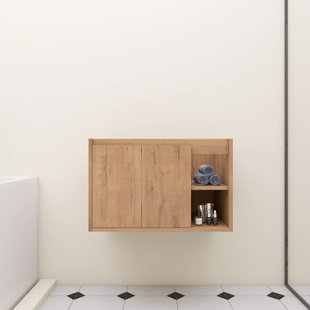 30 Inch Wall-Mounted Single Bathroom Vanity Base With Soft Close Door