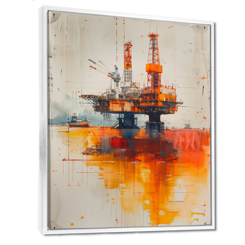 Impression sur toile Orange Orange, H 16 po x l 32 po x P 1 po, Toile encadrée flottée blanche