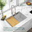 Évier de cuisine encastré en quartz blanc de 71 cm (28 po), cuve unique en composite de granit avec planche à découper, égouttoir enroulable, panier-filtre et grille de fond, profondeur de 23 cm (9 po), pour meuble de 79 cm (31 po).