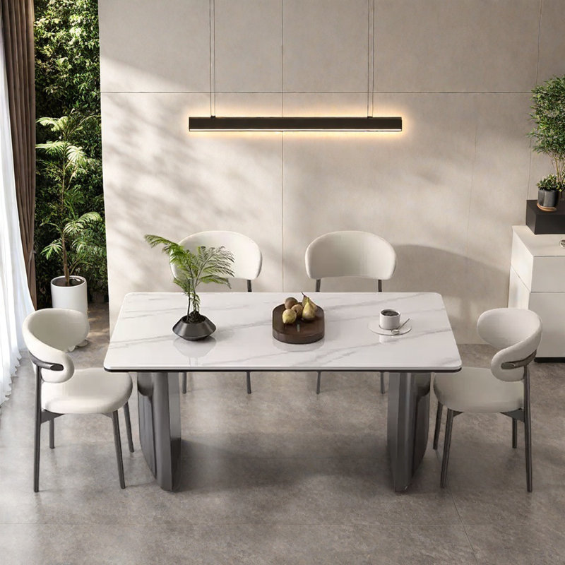 Ensemble de table rectangulaire simple de luxe à lumière familiale, H 29,52 po x L 62,99 po x l 35,43 po