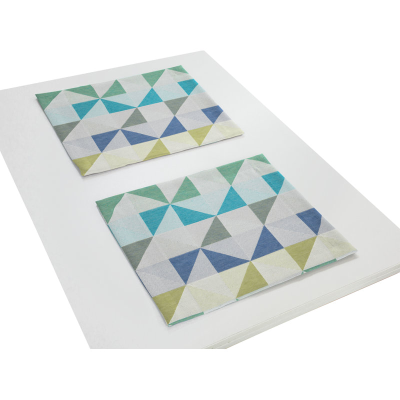 Gareth Dining Linen Set, Blue/Yellow/Light green