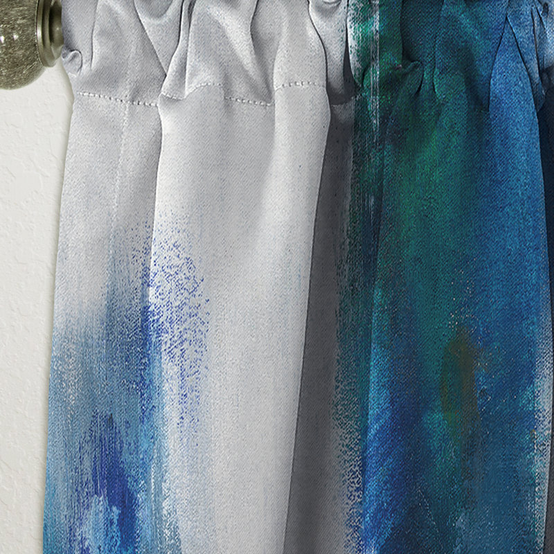 Rideau en polyester Blue Glam Texture I, L 52 po x L 90 po