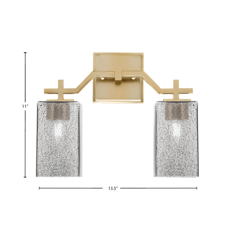 Barre d'éclairage de salle de bain 2 lumières Corbin, Laiton
