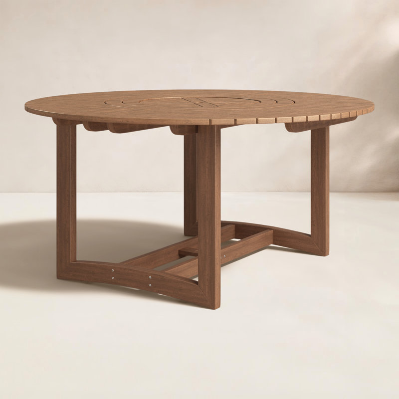 Table de salle à manger en bois Fleur, Brun