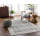 Delyse Oriental Machine Made Power Loomed Polyester Area Rug in Olive/Gold/Beige/Gray