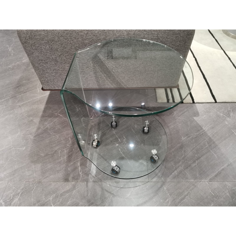 Table de bout en verre courbé Isobe