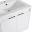 Meuble-lavabo de 36 po avec lavabo en résine, 2 portes à fermeture douce et 1 armoire latérale, conception à fixation flottante, blanc brillant, contreplaqué