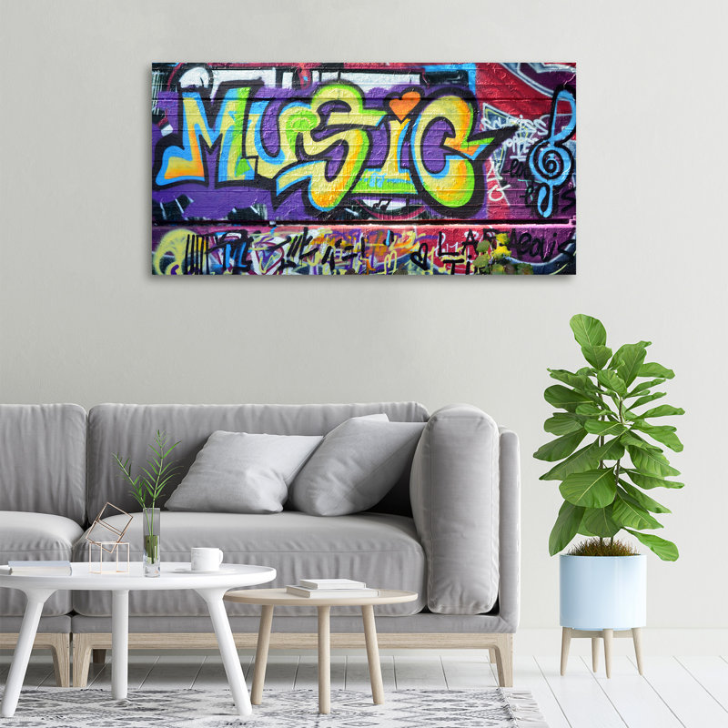 Graffiti On The Wall - No Frame Print on Canvas