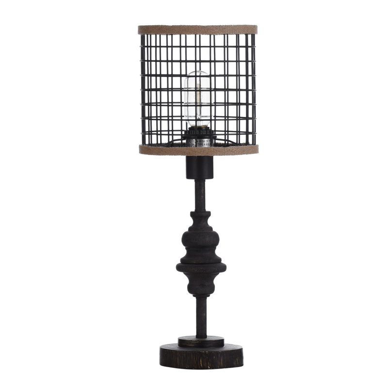 Ferdinand 20.5" H Metal Table Lamp, Black Metal