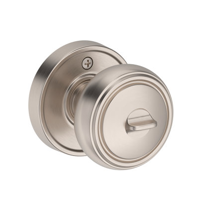 Bremerton Keyed Entry Knob with Recessed Round Rose in Satin Nickel