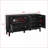 Sideboard, 60.5'' Farmhouse Mid-Century Black Buffet with Storage &amp; Adjustable Shelves | Solid Wood + MDF