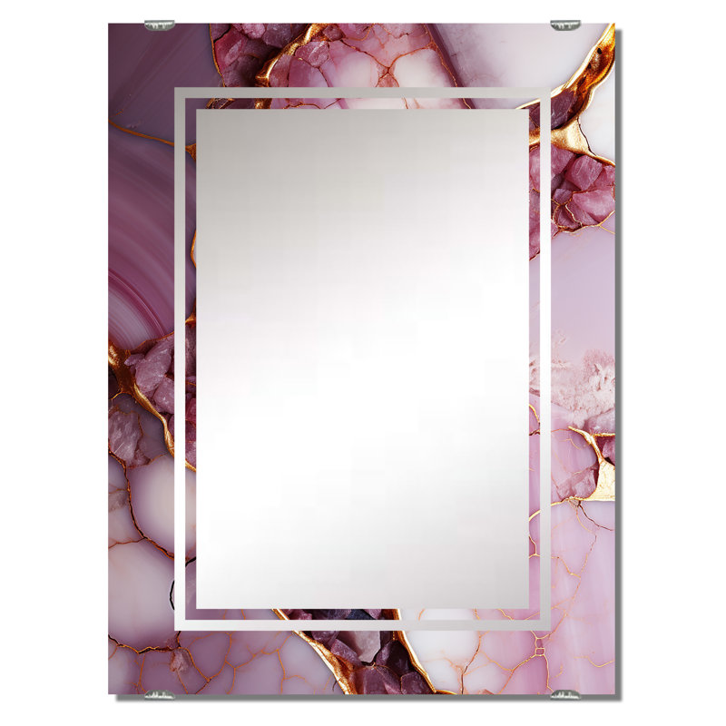 Miroir mural décoratif en marbre Colen MIR137659, 32 po x 24 po