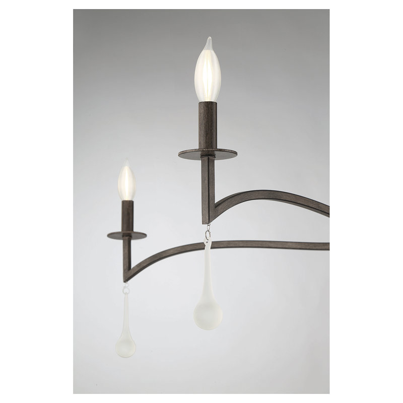Lustre classique à 5 lumières de style bougie Mager, Noyer