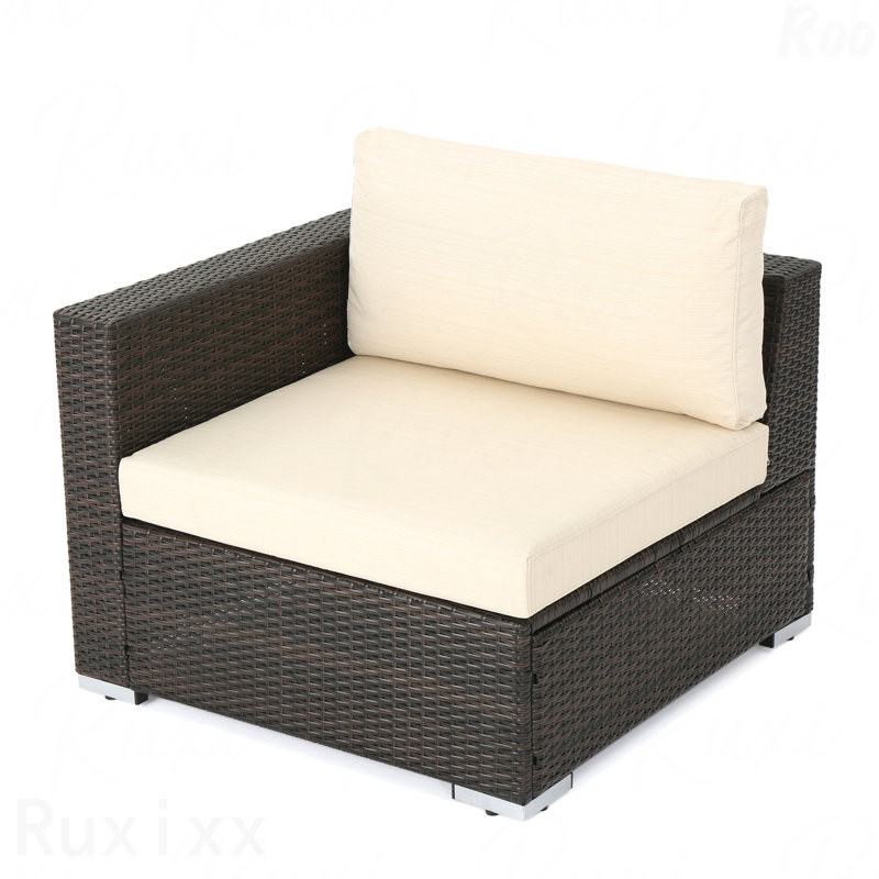 Patio Left Armchair Mbrn + Alu, Dark Brown