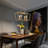 Stenberg 4-Light Glod X Frame Lantern Pendant for Kitchen Island Dining Table