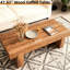 Table basse en bois massif avec pieds en forme de H, profondeur de 46,65 po, idéale pour l'organisation de salon, table rustique naturelle, largeur de 20,31 po, décorations idéales