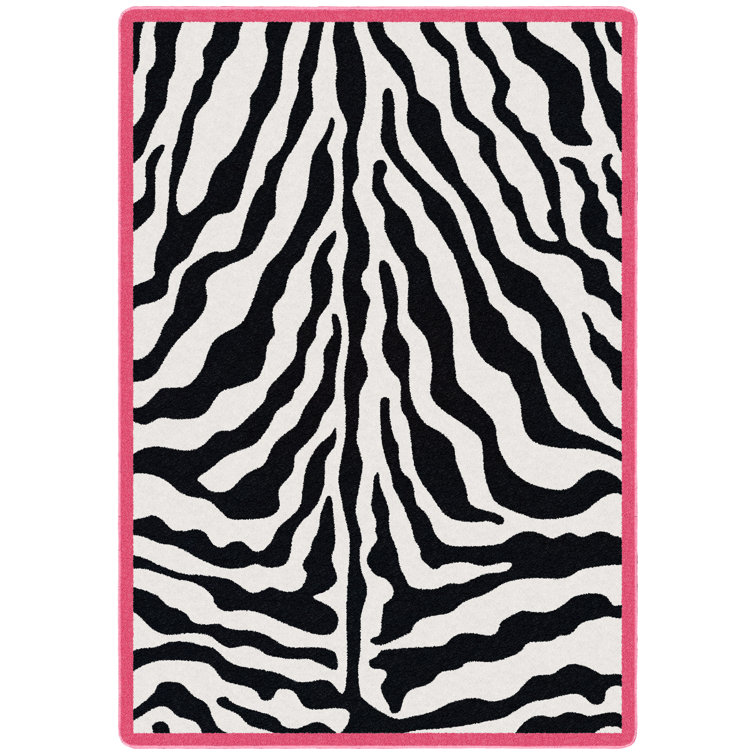 Alminus Zebra Glam Animal Print Area Rug