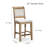 Weathered Gray 24" Counter Stool, Black Leather Seat, Rustic Appeal For Bar Area, Footplates Elegance Home,-958631248-958631251