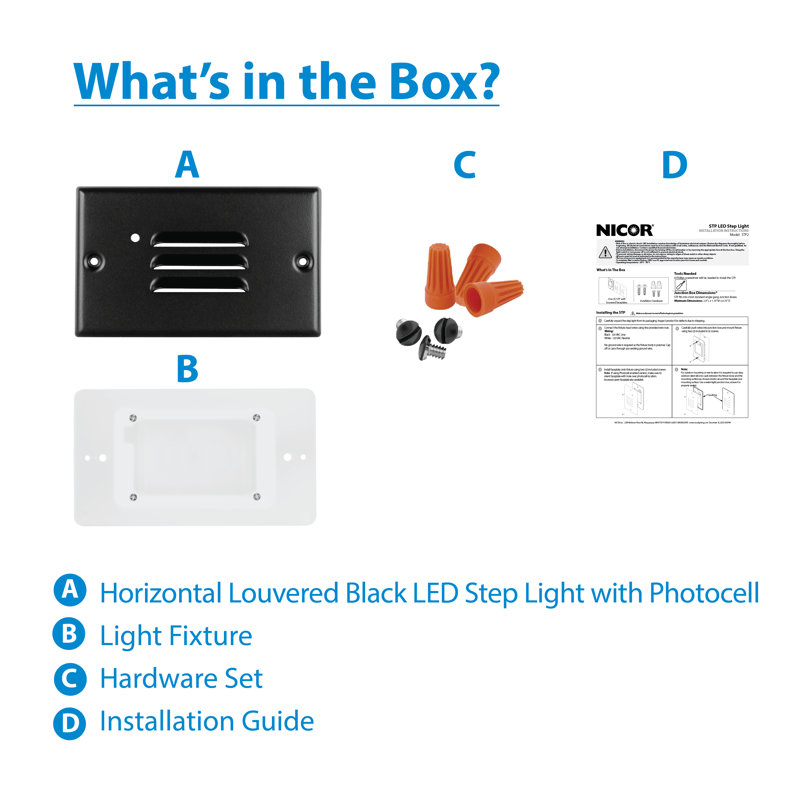 Integrated LED Step Light, Black