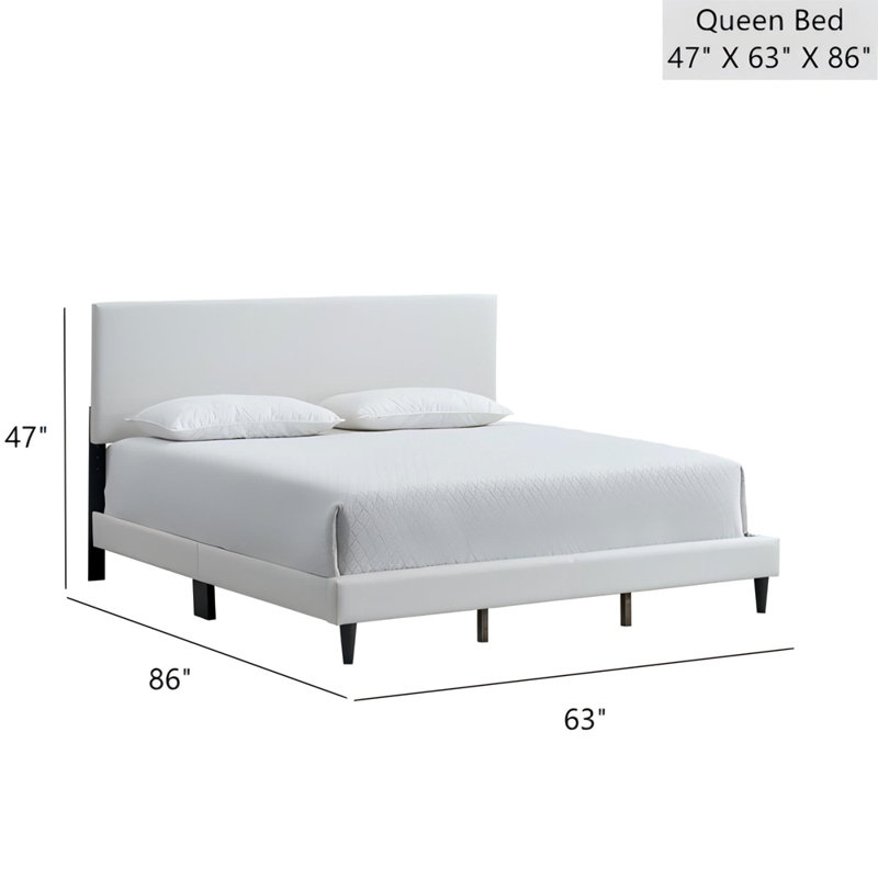 Grand lit Baron (matelas non inclus), Blanc, Grand