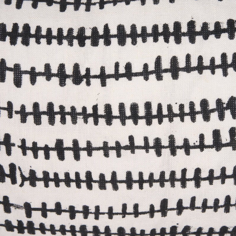 Housse de coussin en lin , Crème / Noir