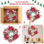 Couronne de Noël pré-éclairée 24 pouces avec décorations rouges et blanches