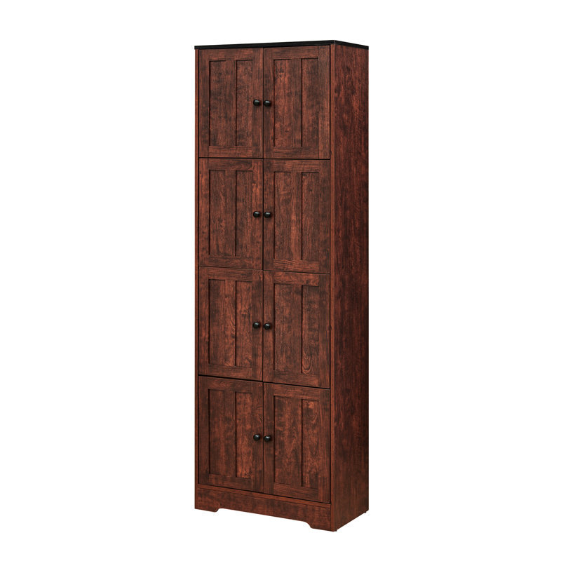 4-shelf 8-door Walnut Cabinet - Add Storage To Your Guest Room Keep Garage Tools Organized