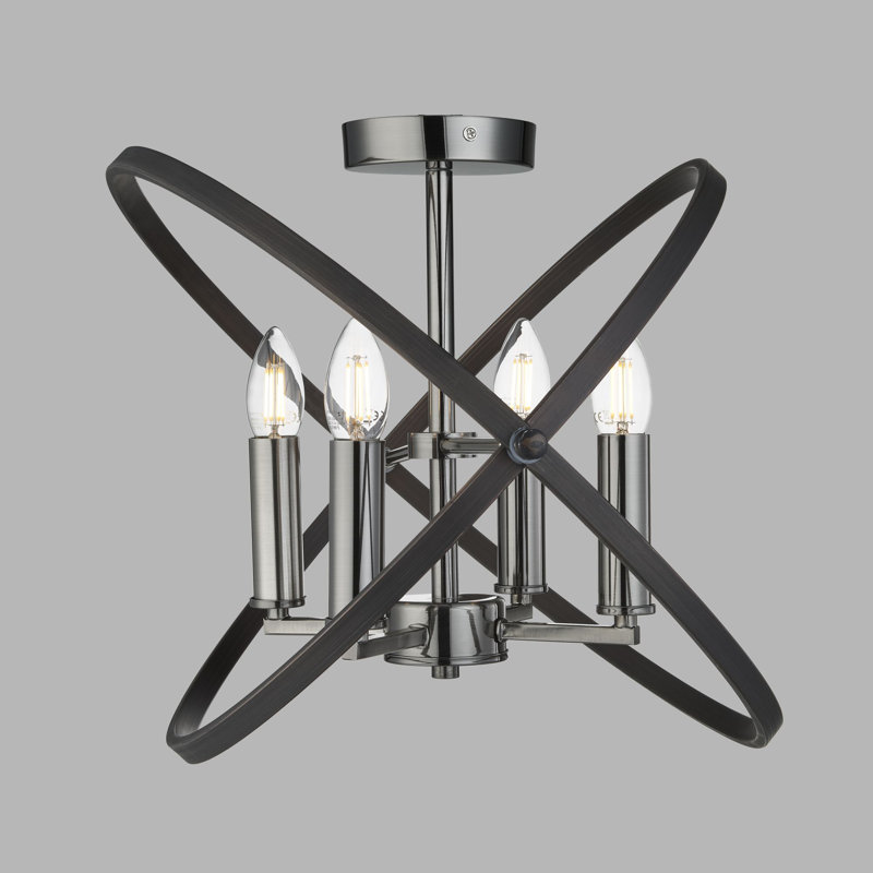 Pauling Semi Flush Mount, Pewter