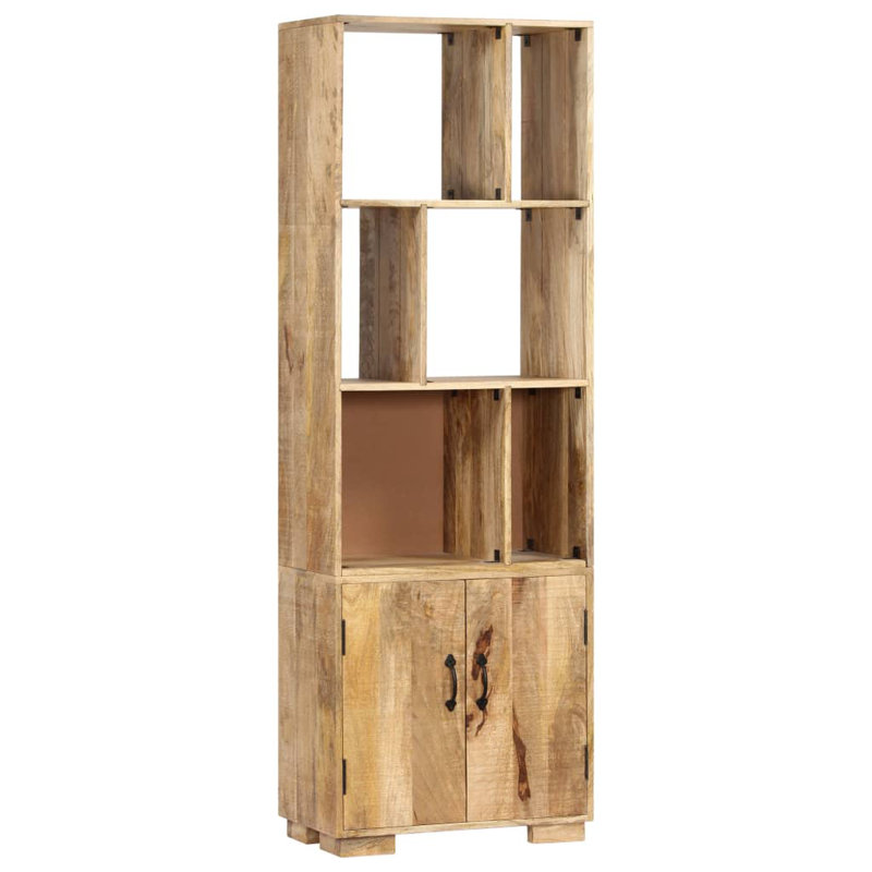 Bibliothèque avec 2 portes en bois massif récupéré, Naturel