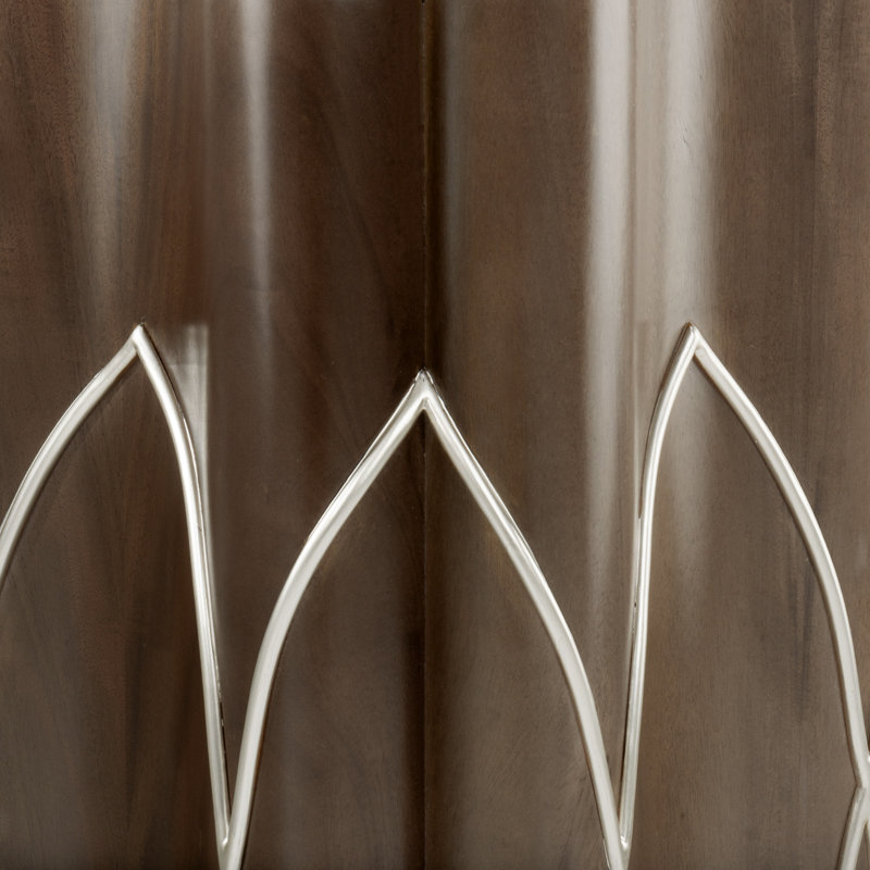 Villa Cherie End Table, Chrome/Hazelnut