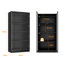 160CM High Display Stand With 3-Colour Led Lighting & Mirrored Back - 4-Tier Glass Showcase-1364701891