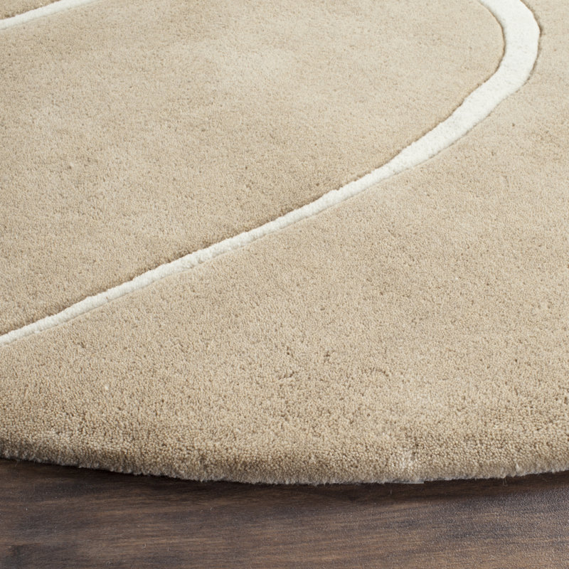 Candelo Hand Tufted Wool Geometric Rug, Round 6'