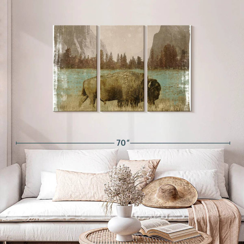 Bison In The Park, 28" H x 45" W