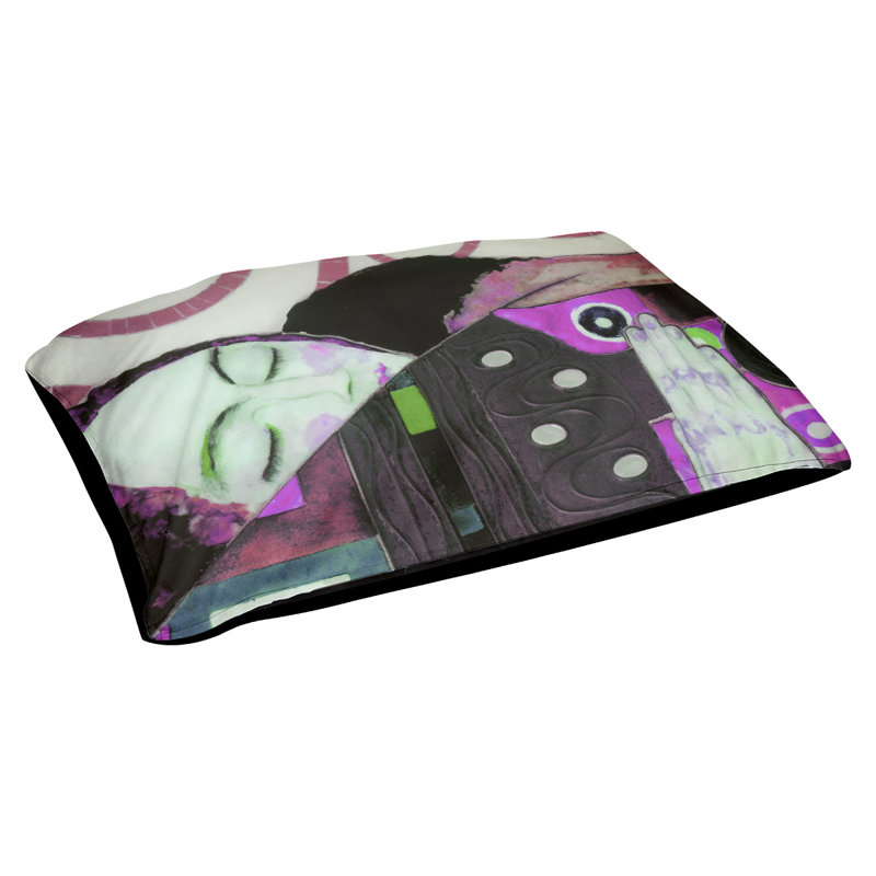 Coussin Carlile, Moyen (L 42,5 po x l 32,5 po), Rose / noir