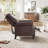32.7'' Wide Classic and Comfort Top Genuine Leather Push Back Recliner with Nailhead Trim ( Set of 2)-1609242140