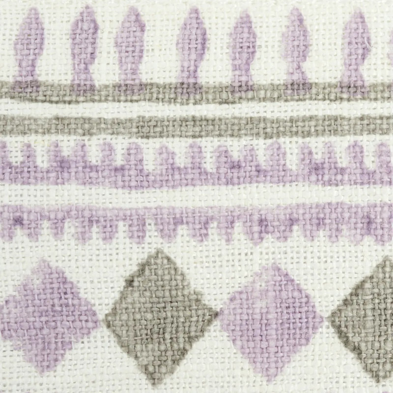 Toula Geometric 100% Linen Fabric, Purple