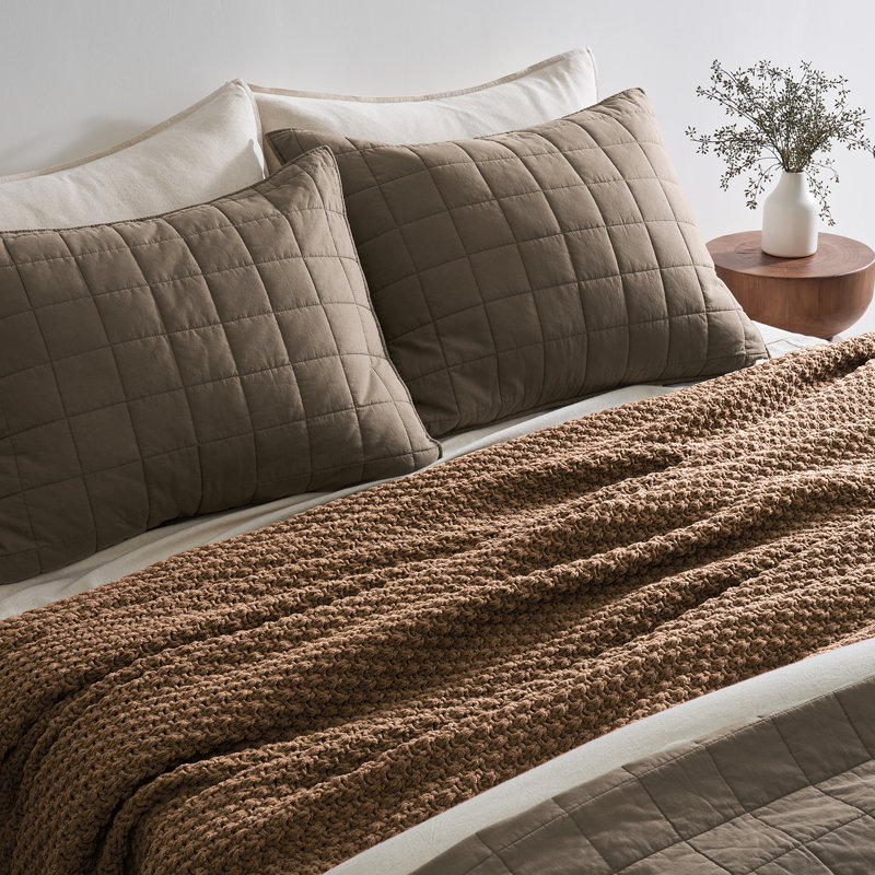 Jeté Chunky, L 108 po x l 92 po, Brun chameau