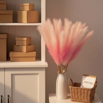 10 fleurs artificielles Pampas 50cm Bouquet de roseaux en soie Boho pour décoration de fête