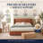 41.7" Velvet Curved Wingback King Bed Frame with Hydraulic Lift, No Box Spring Needed, Ocher-646257337-646257340