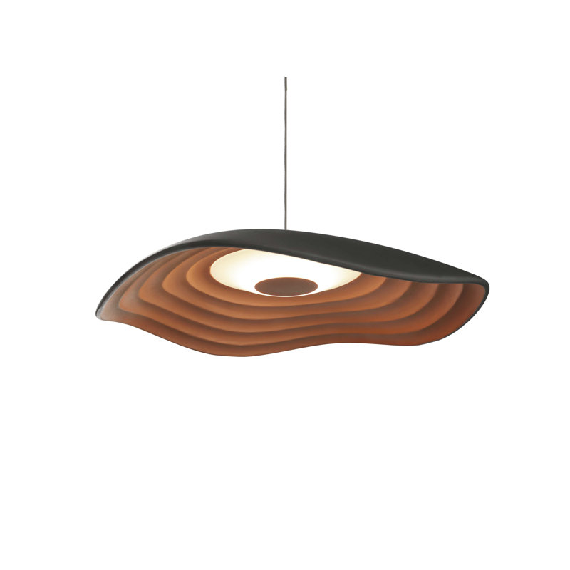 1 - Light LED Unique/Statement Pendant, Black, Copper