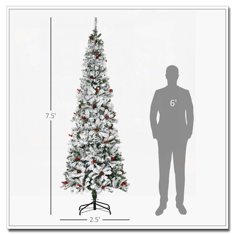 Arbre de Noël artificiel enneigé 7,5 pi