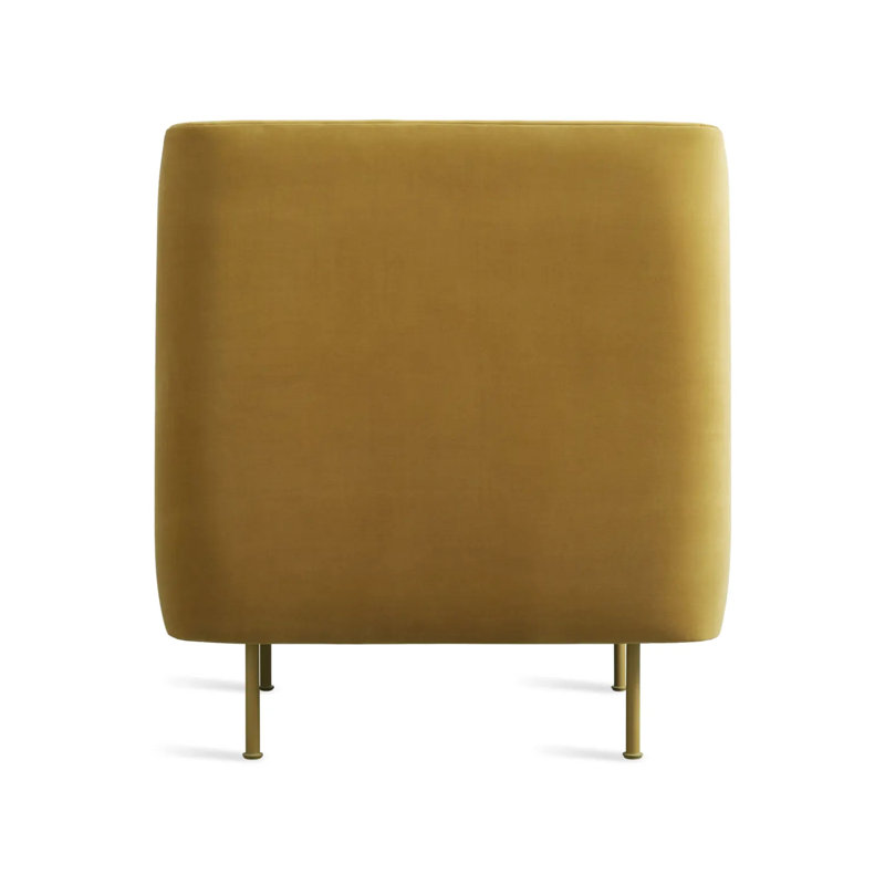 Bloke Club Chair, Ochre Velvet 100% Polyester, Ochre