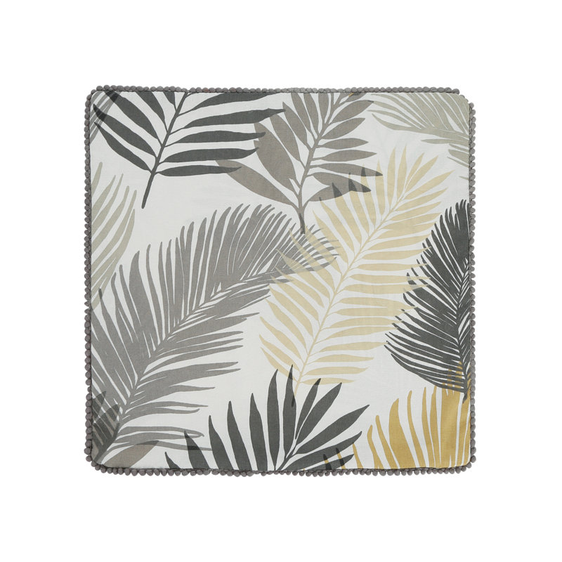 Tropical Floral Square Throw Pillow Cover, Ochre